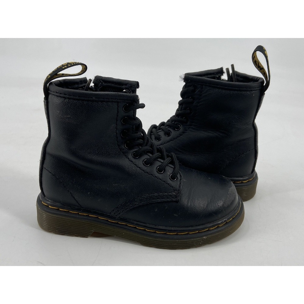 Dr. Martens 1460 Softy T Black Leather Boots Infant Size 8